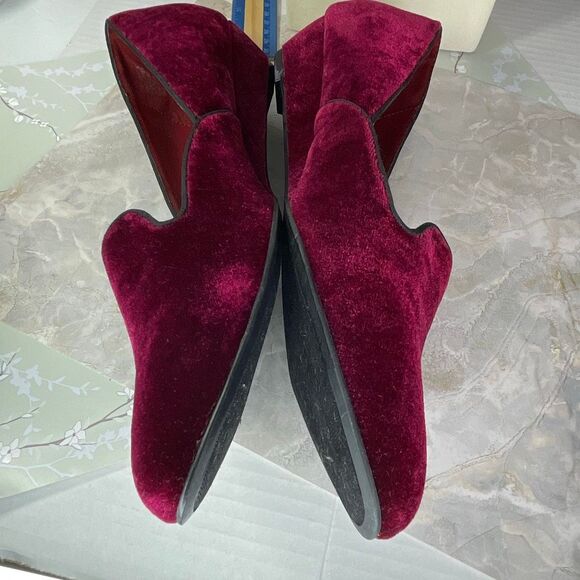 Liz & Co. size 11 burgundy low wedge velvet shoes - Picture 3 of 9